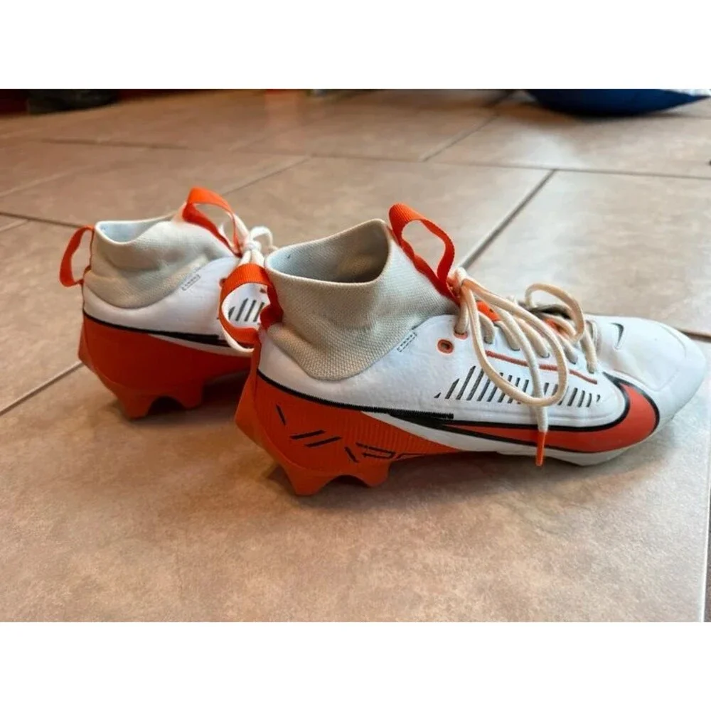 Nike Vapor Edge Pro 360 2 TB Football Cleats Mens Size 8.5 White Orange FQ4044